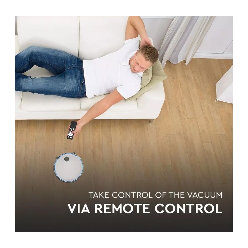 Робот-пылесос белый/черный + пульт ДУ