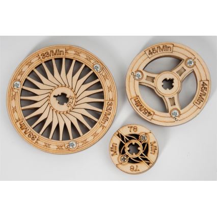 RoboTime - 3D дерев'яний механічний пазл Грамофон (електричний привід)