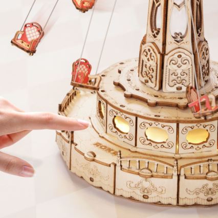 RoboTime - 3D головоломка музична скринька Ланцюгова карусель 3xAAA