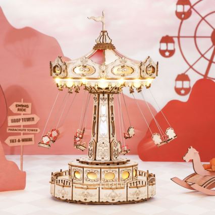 RoboTime - 3D головоломка музична скринька Ланцюгова карусель 3xAAA