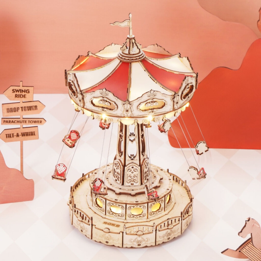 RoboTime - 3D головоломка музична скринька Ланцюгова карусель 3xAAA