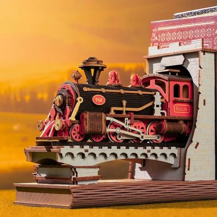 RoboTime - 3D-головоломка Подставка для книг Исторический паровоз