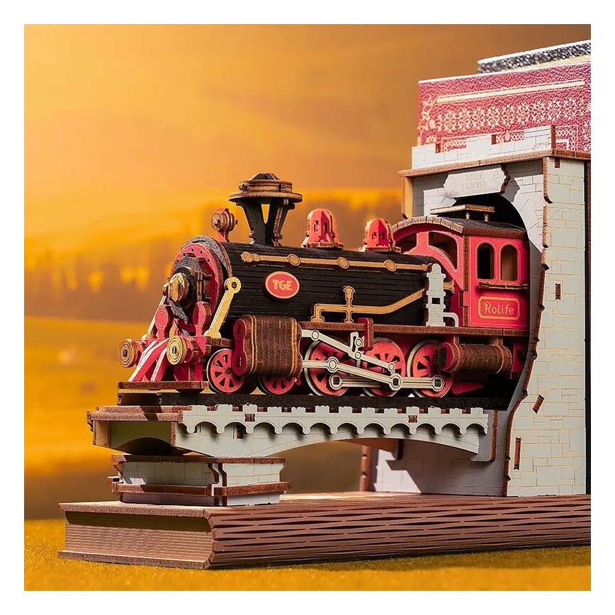 RoboTime - 3D-головоломка Подставка для книг Исторический паровоз