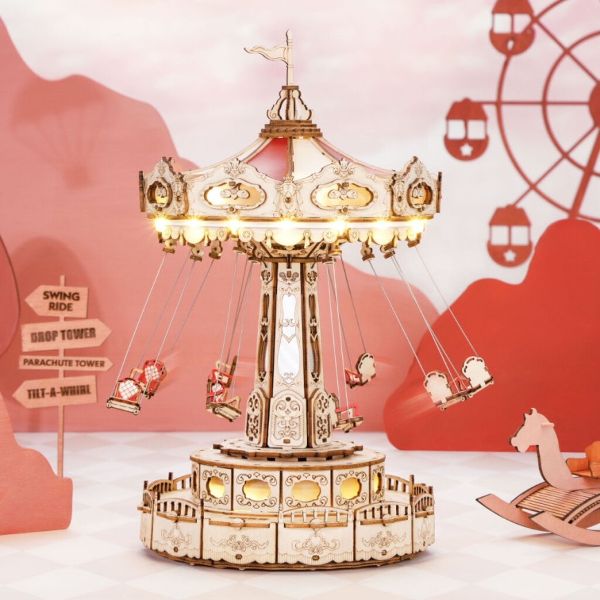 RoboTime - 3D головоломка с музыкальной шкатулкой Цепочная карусель 3xAAA