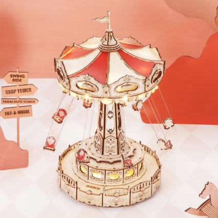 RoboTime - 3D головоломка с музыкальной шкатулкой Цепочная карусель 3xAAA