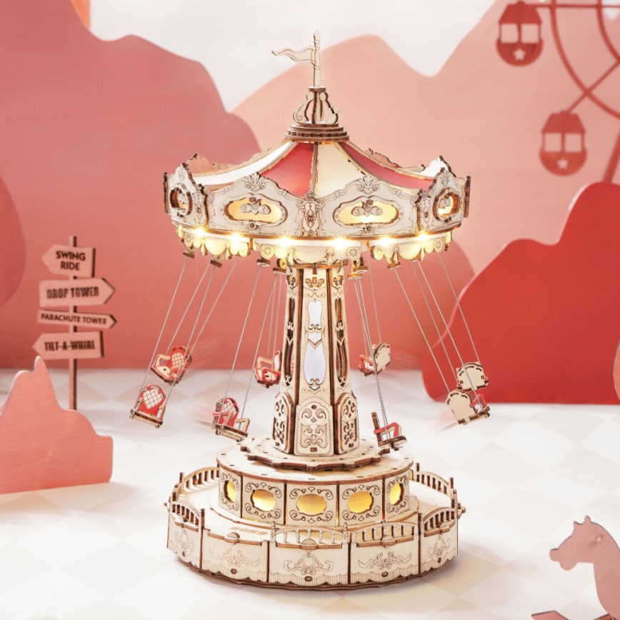 RoboTime - 3D головоломка с музыкальной шкатулкой Цепочная карусель 3xAAA