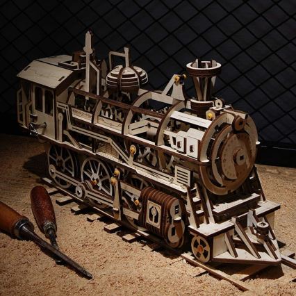 RoboTime - Деревянная механическая 3D-головоломка Паровоз