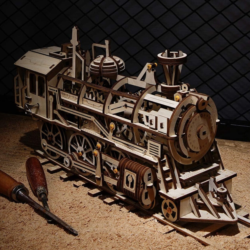 RoboTime - Деревянная механическая 3D-головоломка Паровоз