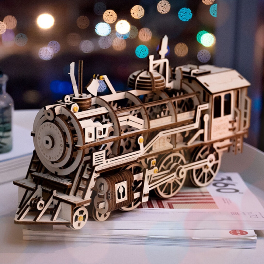 RoboTime - Деревянная механическая 3D-головоломка Паровоз