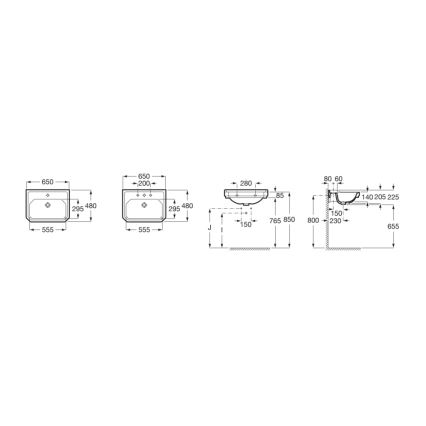 Roca A3270A1000 - Настенная раковина CARMEN 65x48 см керамика/белый
