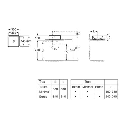 Roca A3270ML000 - Умивальник накладний (на стільницю) GAP 39x37 см кераміка/білий