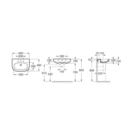 Roca A327242000 - Підвісний умивальник MERIDIAN 60x46 см кераміка/білий