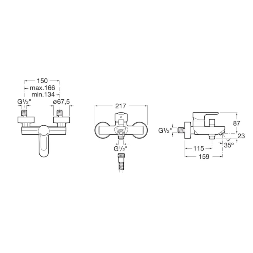 Roca A5A0209C00 - Смеситель для ванны L20 блестящий хром