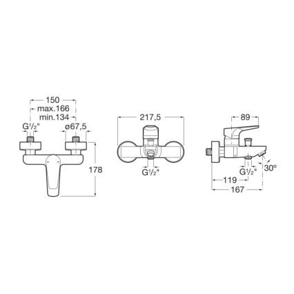 Roca A5A0290C00 - Ванна змішувач ATLAS блискучий хром
