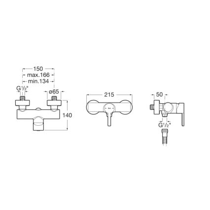 Roca A5A2196C00 - Душевой смеситель NAIA, глянцевый хром