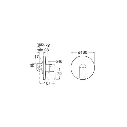 Roca A5A226EC00 - Душевой смеситель для встраиваемой установки CALA, полированный хром