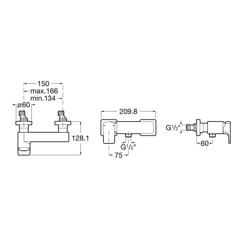 Roca A5A2D01C00 - Душовий змішувач L90 глянцевий хром