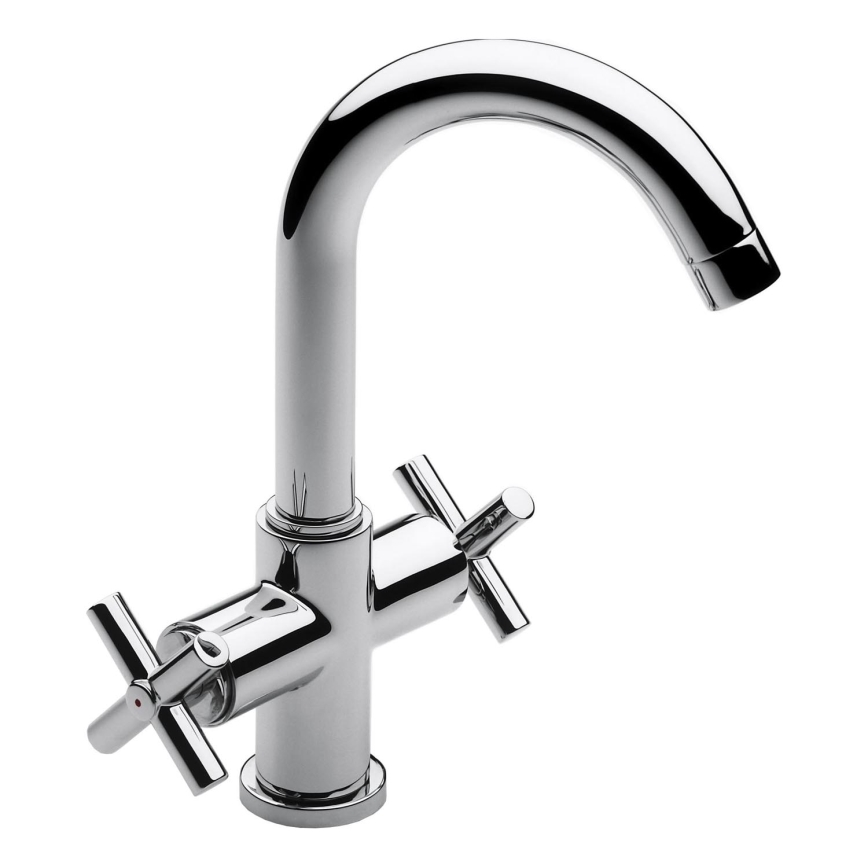 Roca A5A3043C00 - Змішувач для умивальника + відведення з перепадом LOFT 27 см глянцевий хром