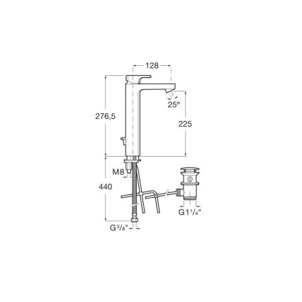 Roca A5A3G01C00 - Змішувач для умивальника + донний клапан L90 27,6 см глянцевий хром