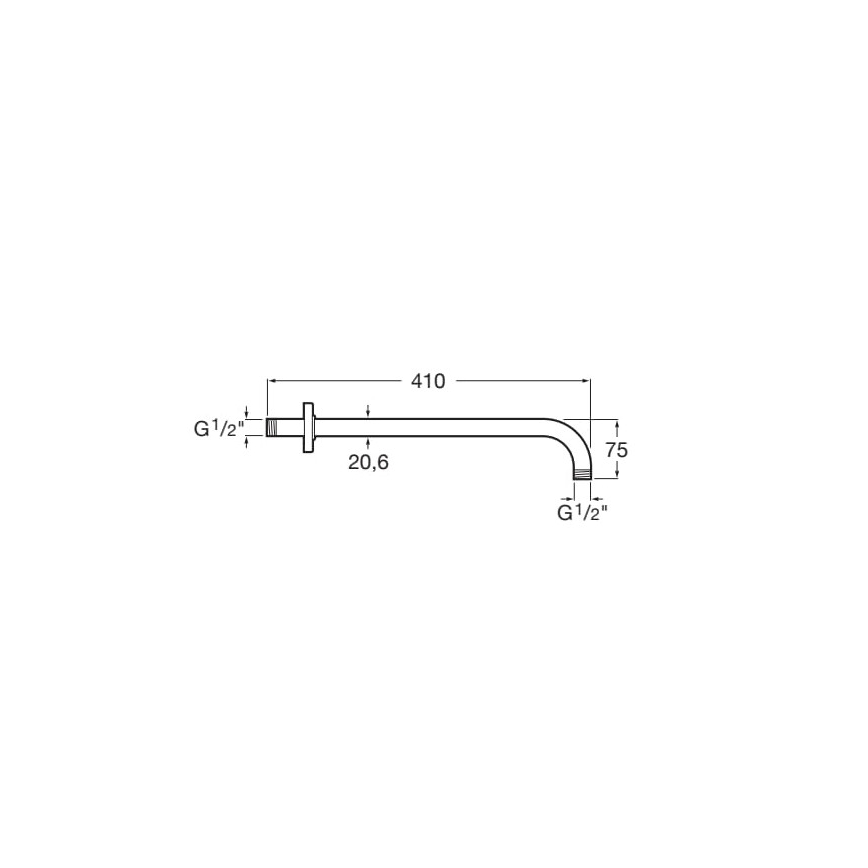 Roca A5B0250C00 - Кронштейн для душу RAINDREAM, 40 см, глянцевий хром