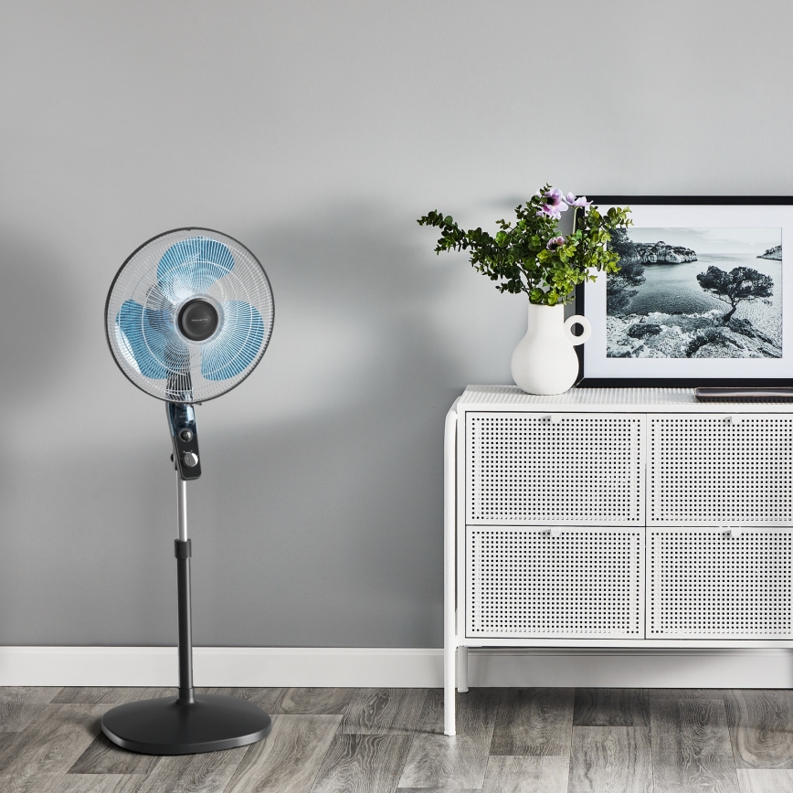 Rowenta - Підлоговий вентилятор з відлякувачем комарів ESSENTIAL+ 60W/230V 130 см, чорний