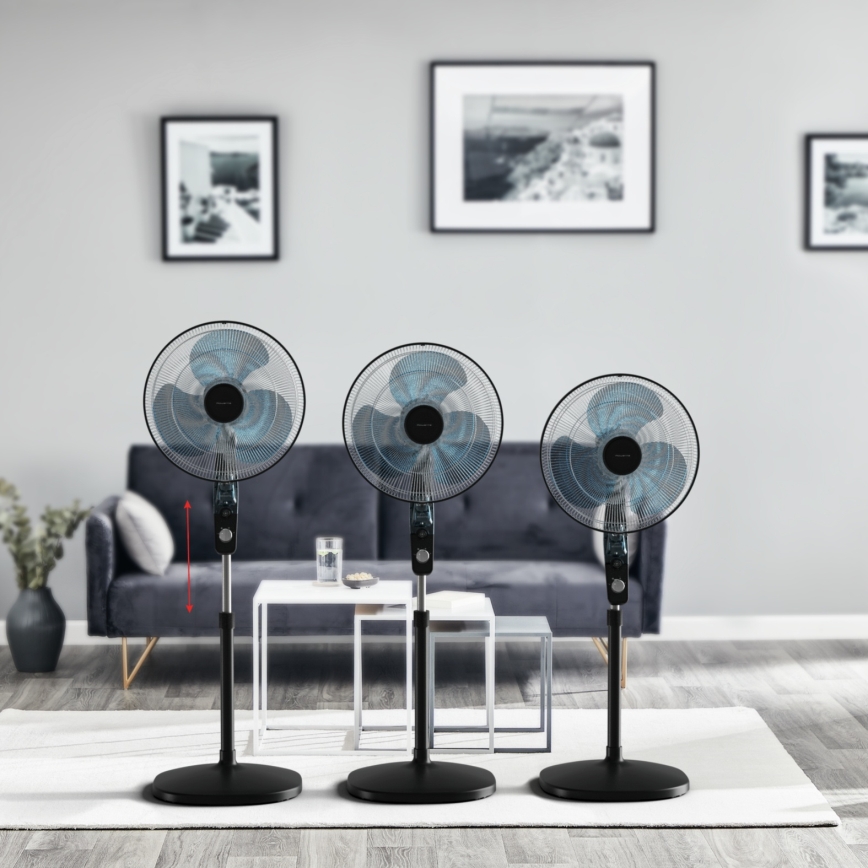 Rowenta - Підлоговий вентилятор з відлякувачем комарів ESSENTIAL+ 60W/230V 130 см, чорний