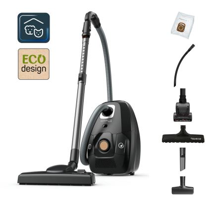 Rowenta - Пилосос з мішком для збору пилу GREEN FORCE EFFITECH ECO TOTAL CLEAN 400W/230V чорний