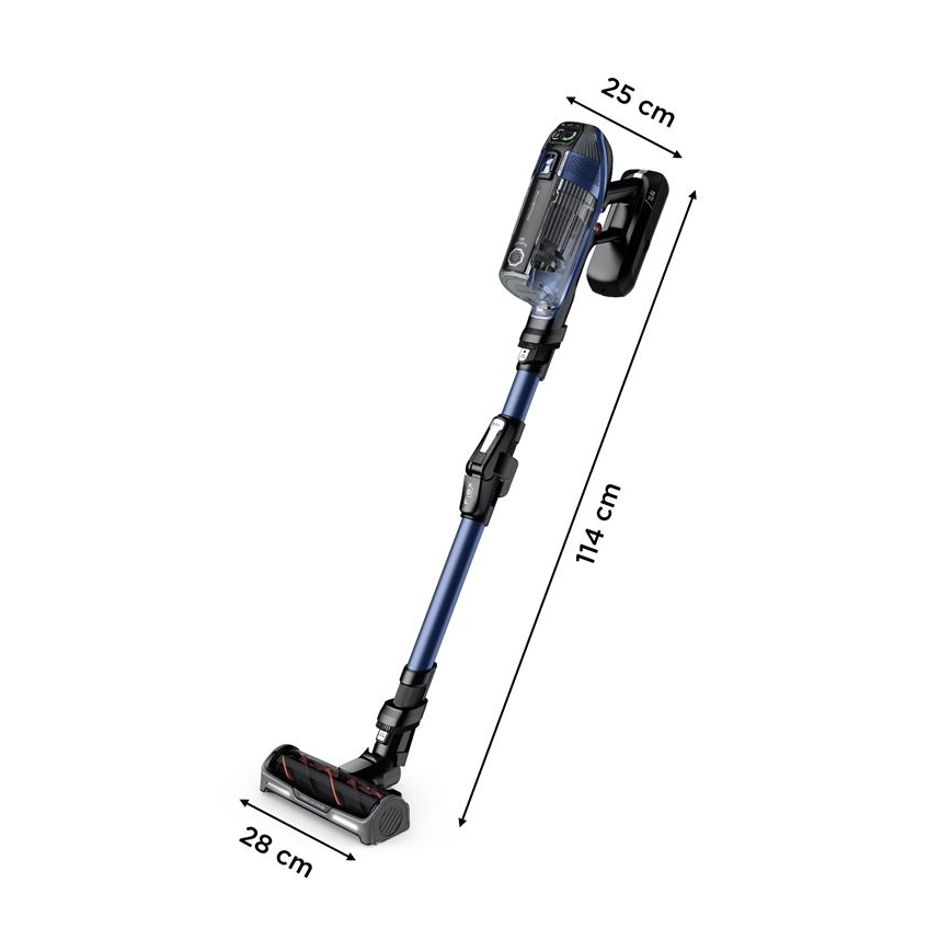 Rowenta - Стрижневий пилосос зі шваброю X-FORCE FLEX ANIMAL AQUA AUTO 3в1 480W/32,4V 2500 mAh синій