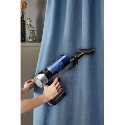 Rowenta - Стрижневий пилосос зі шваброю X-FORCE FLEX ANIMAL AQUA AUTO 4в1 250W/25,2V 2500 mAh чорний/синій