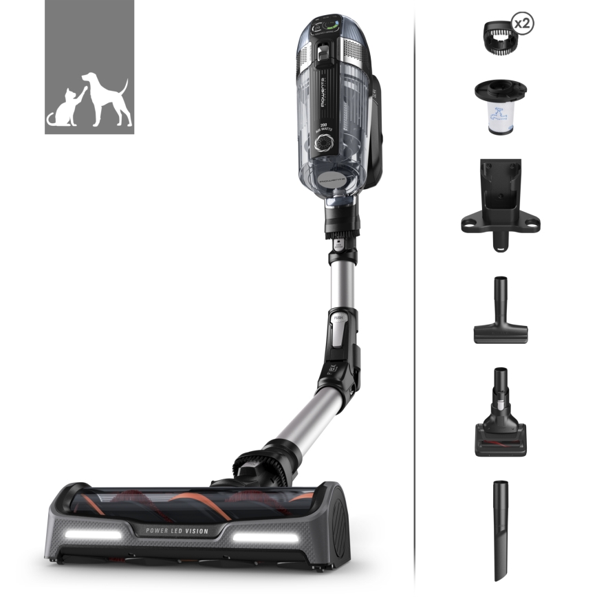 Rowenta - вертикальный пылесос 3 в 1 X-FORCE ANIMAL AUTO 480W/32,4V черный 2000 mAh