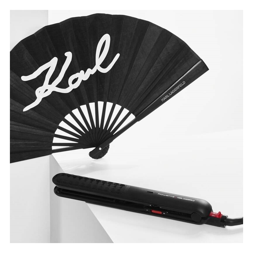 Rowenta - Вирівнювач для волосся KARL LAGERFELD OPTILISS чорний