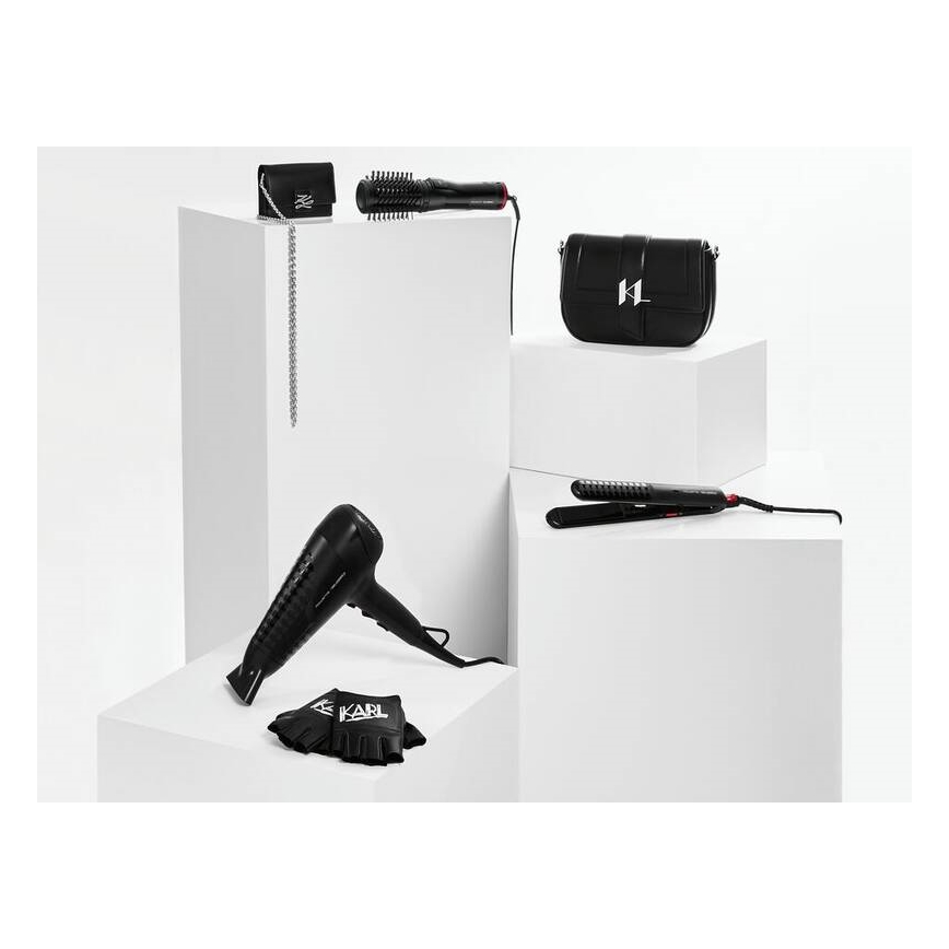 Rowenta - Вирівнювач для волосся KARL LAGERFELD OPTILISS чорний