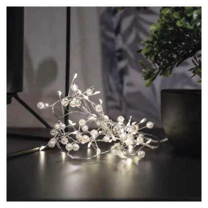 Рождественская LED-гирлянда, 40 светодиодов, питание от 3×AA, длина 1,5 м, тёплый белый свет