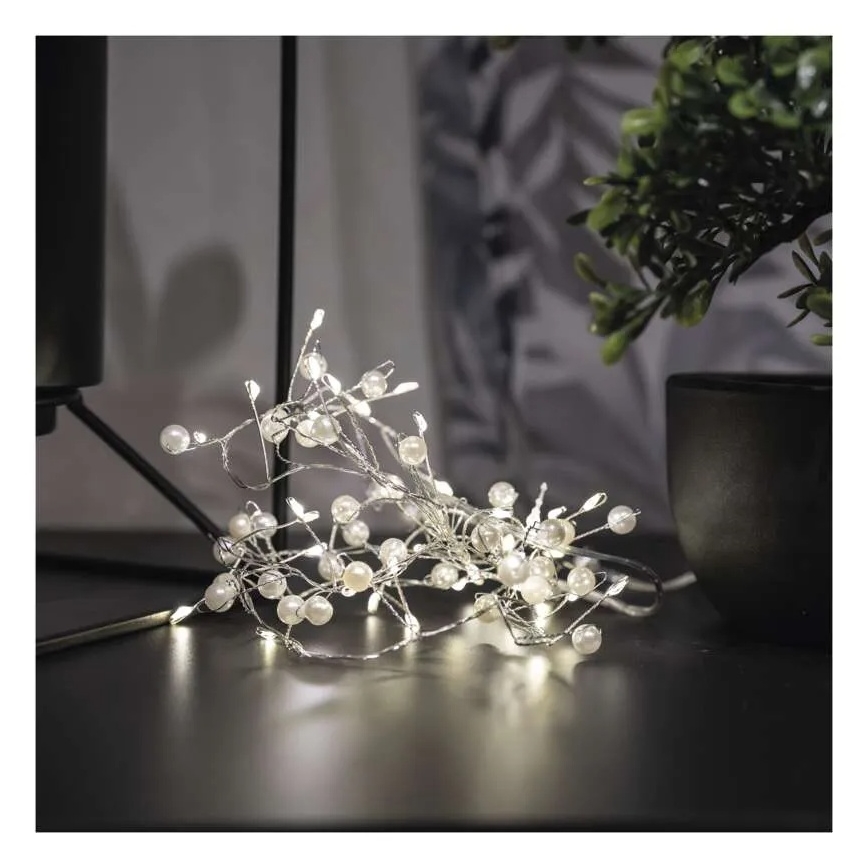 Рождественская LED-гирлянда, 40 светодиодов, питание от 3×AA, длина 1,5 м, тёплый белый свет
