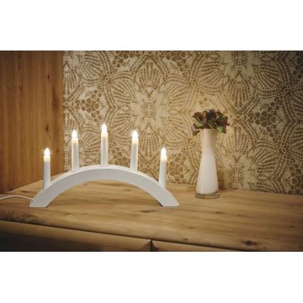 Рождественский подсвечник 5xE10/15W/230V белый