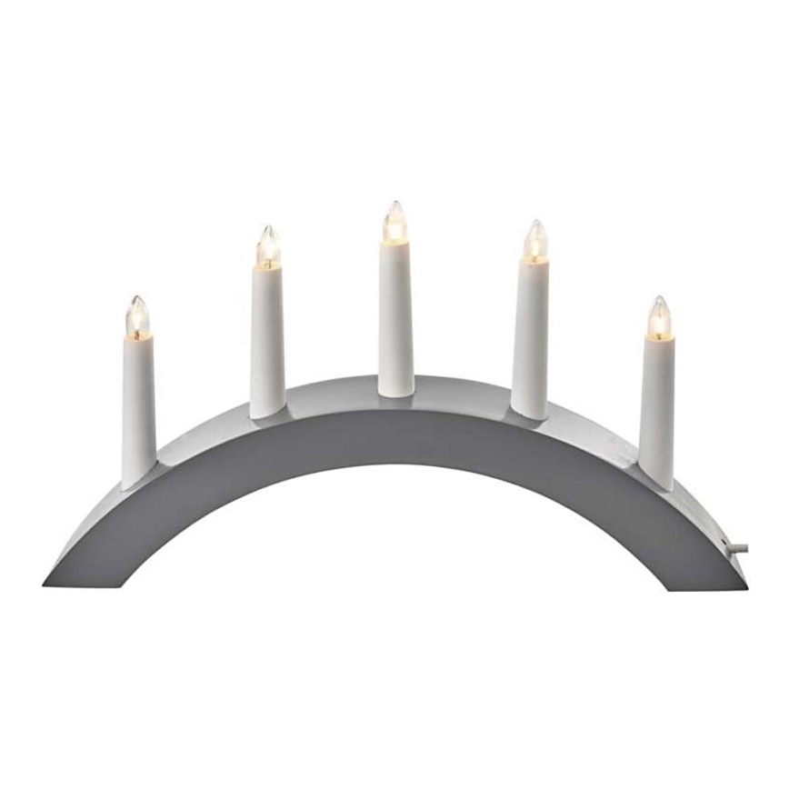 Рождественский подсвечник 5xE10/15W/230V серый