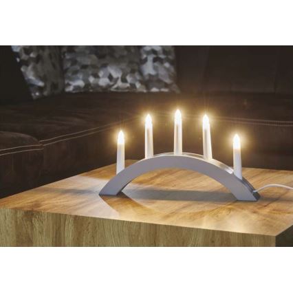 Рождественский подсвечник 5xE10/15W/230V серый