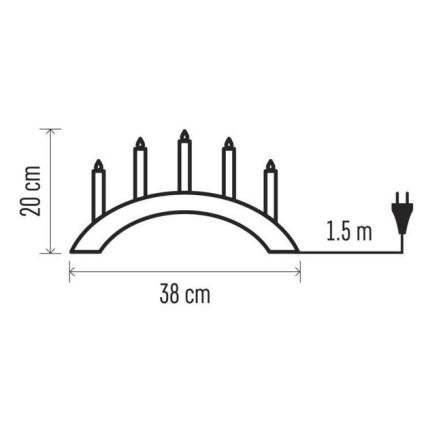 Рождественский подсвечник 5xE10/15W/230V белый