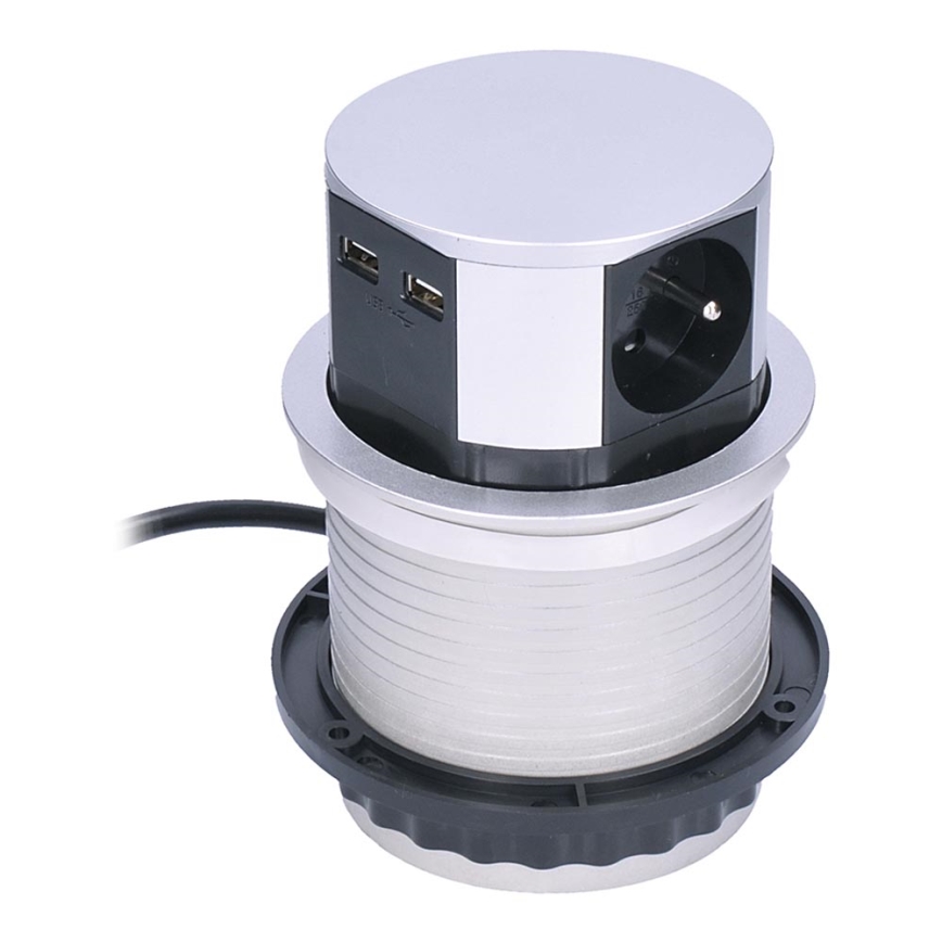 Розеточная колонна для столешницы 2x230V + 2xUSB