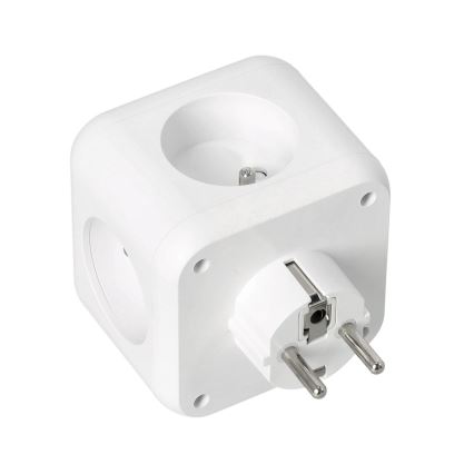 Розетка-розгалужувач з вимикачем LINEA 3x230V + 4xUSB A/C білий