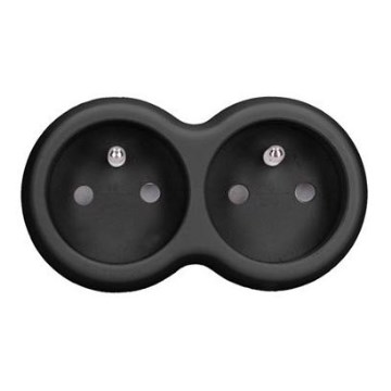 Розетка-розгалужувач 2x 10A чорна