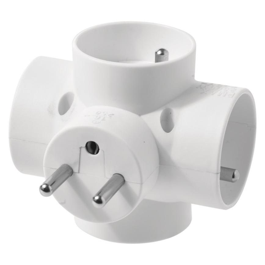 Розетка-розгалужувач 4x10A/250V kulatá