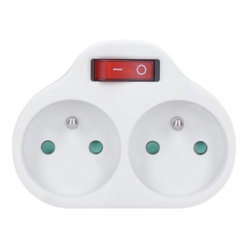 Розетка-розгалужувач з вимикачем 2x10A/230V