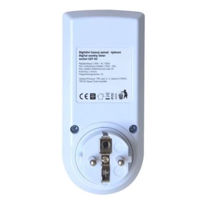 Розетка з таймером цифрова тижнева 16A/230V