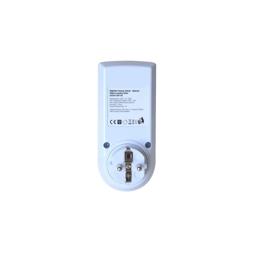 Розетка з таймером цифрова тижнева 16A/230V