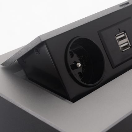 Розетковий блок вбудований 2x230V/2xUSB/1xRJ45