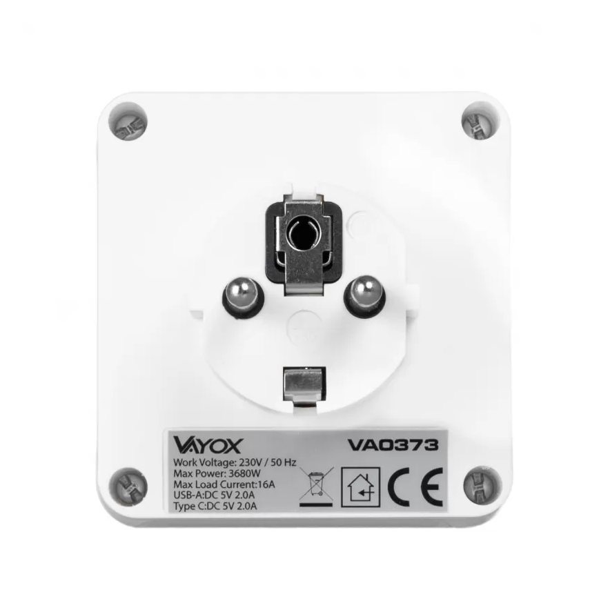 Подовжувач із 2 розетками + USB‑C + USB‑A з LED‑підсвіткою LED/0,5W/230V 3000K