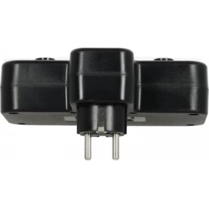 Розетковий подовжувач з вимикачем та LED-підсвіткою LINEA PRO 2Z + 3xUSB A/C SCHUKO 4000K чорна