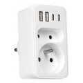 Розгалужувач розеток 2 гнізда + 2xUSB-C + 2xUSB-A