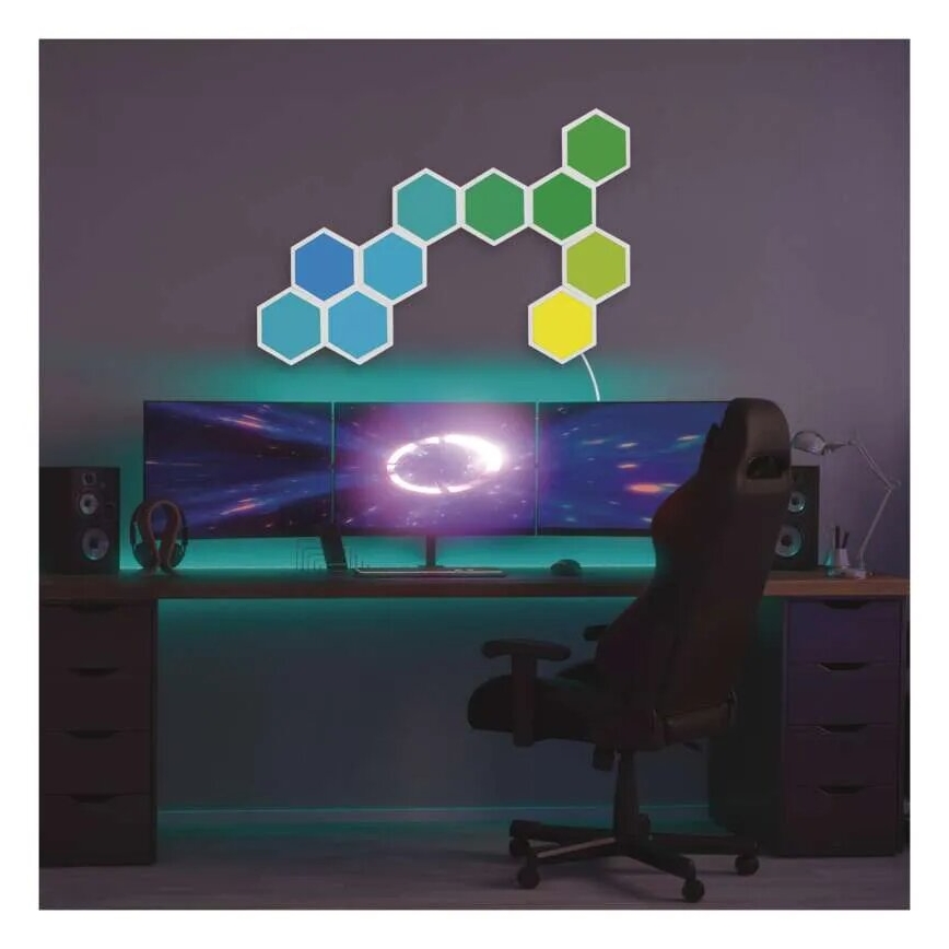 НАБІР 3x LED RGBIC+CCT Панель з регулюванням яскравості - розширення 3xLED/1,8W/230V Wi-Fi Tuya
